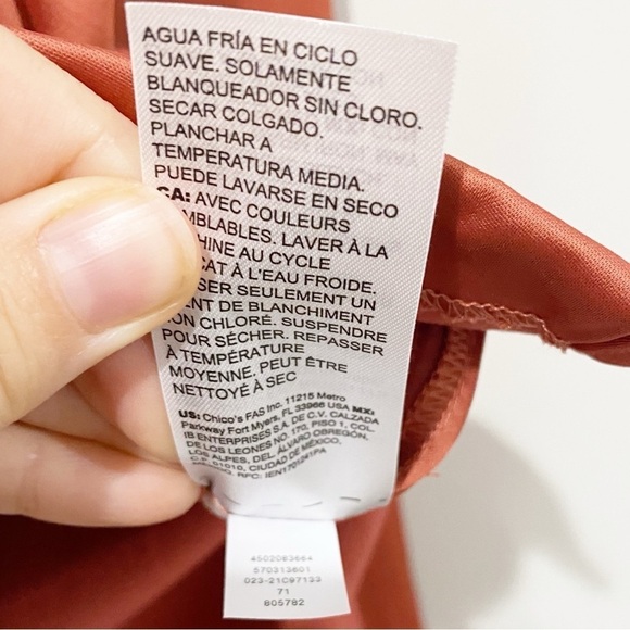 CHICO’S Satin Utility Explorer Jacket Long Sleeve Desert Red NEW Size 2 US 12/14 - Picture 13 of 16